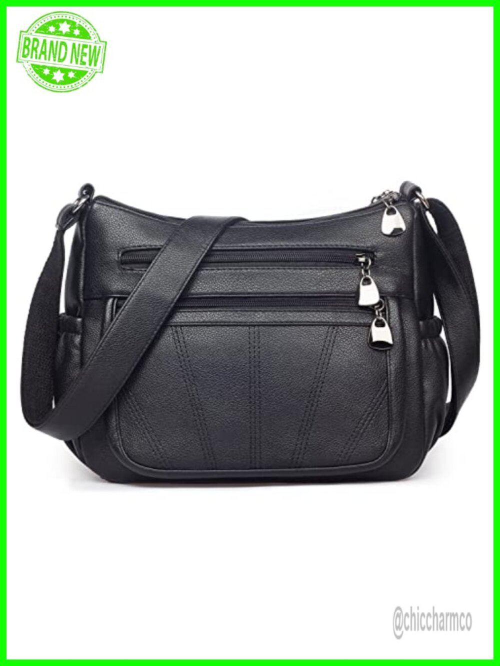 Soft PU Leather Crossbody Purse for Women Medium Roomy Satchel Shoulder Bag